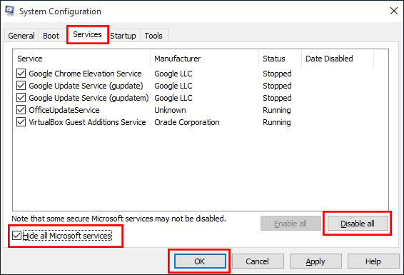 désactiver le service