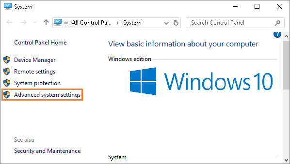  cliquez sur Paramètres système avancés