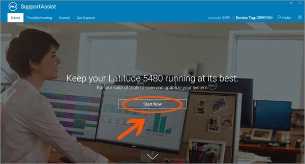 click the button of Start now