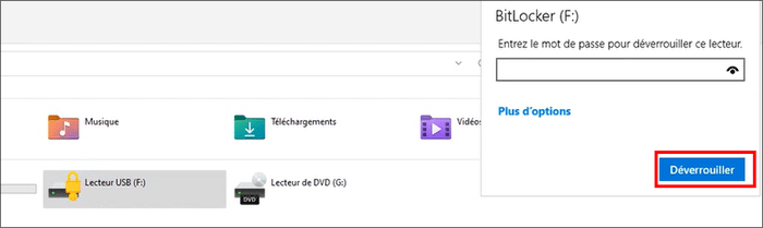 déverrouiller le lecteur