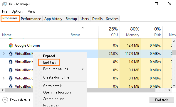 mettre fin au processus d'application inutile