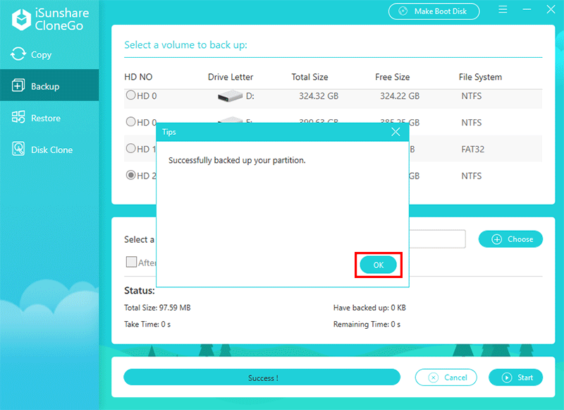 sauvegarder avec succes le disque dur externe