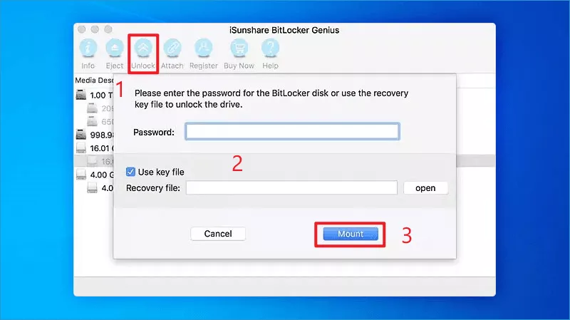 déverrouiller le lecteur BitLocker sur Mac