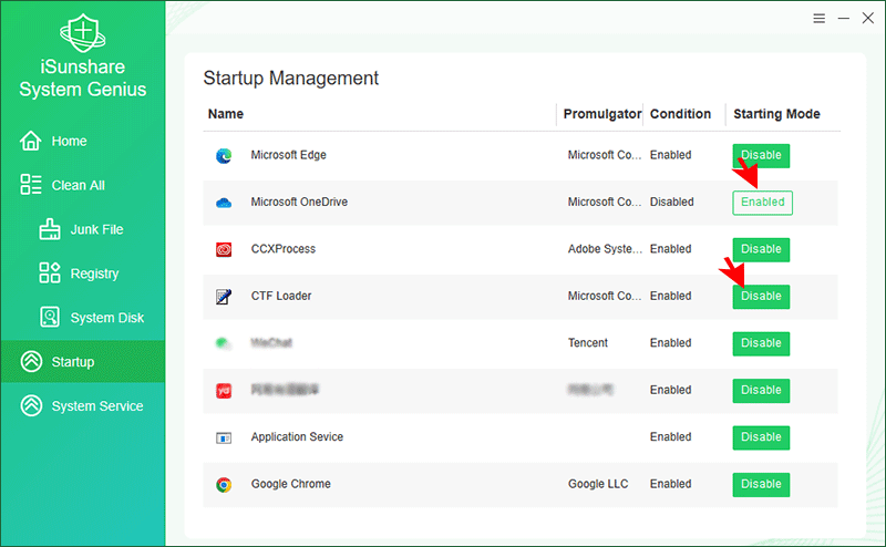 changer le mode de demarrage du programme
