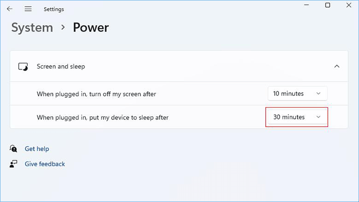  choisir lorsque je suis branché sur mon appareil pour dormir après