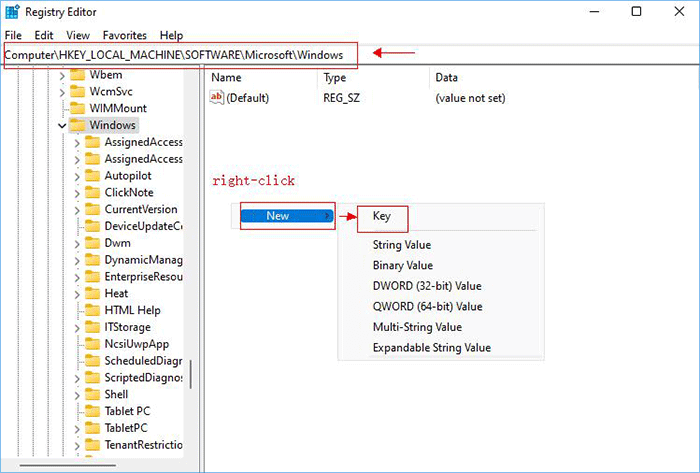 définir un nouveau dossier