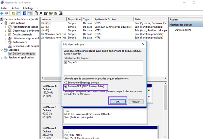initialiser le nouveau SSD