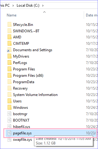 fichier pagefiles.sys