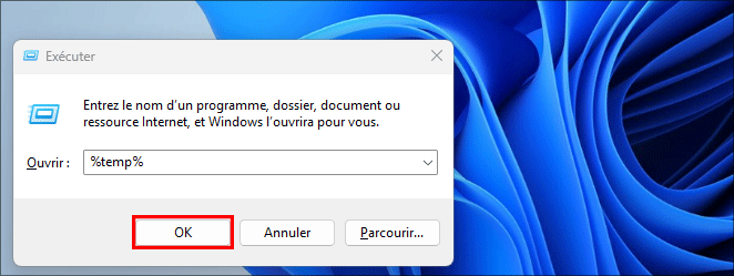 ouvrez les fichiers temp sur votre ordinateur