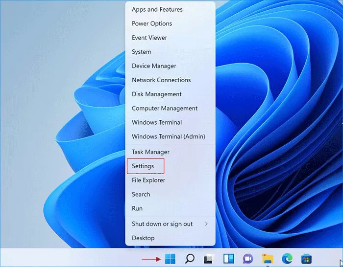 cliquez sur Paramètres