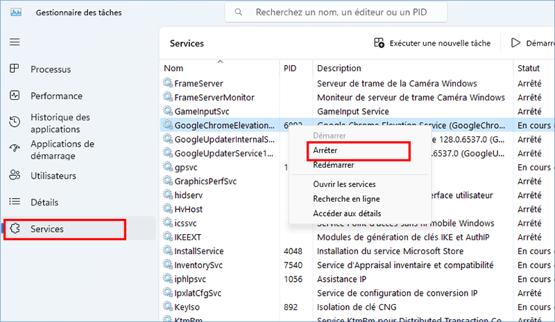 arrêter le service inutile
