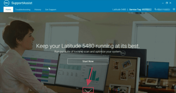 cliquez sur la flèche vers le bas