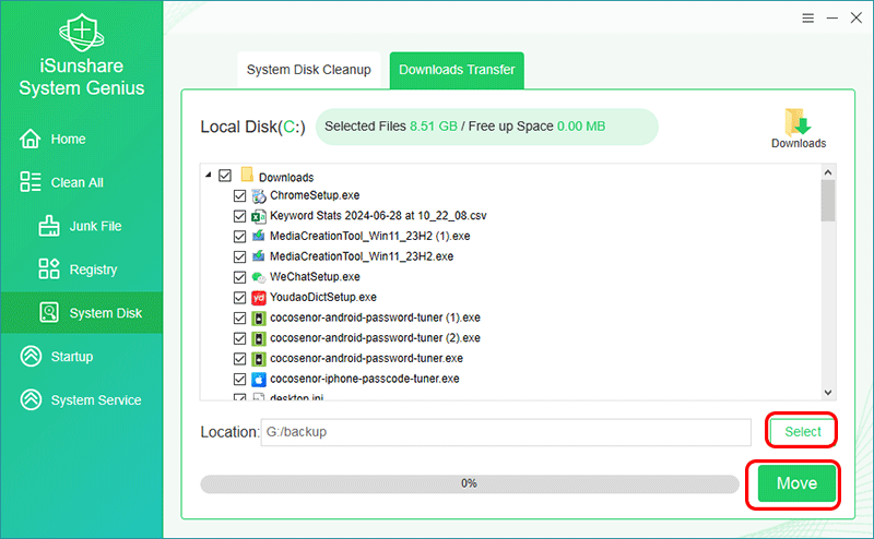 cliquez sur Déplacer