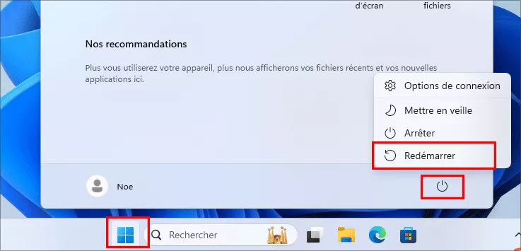 redémarrer Windows 11