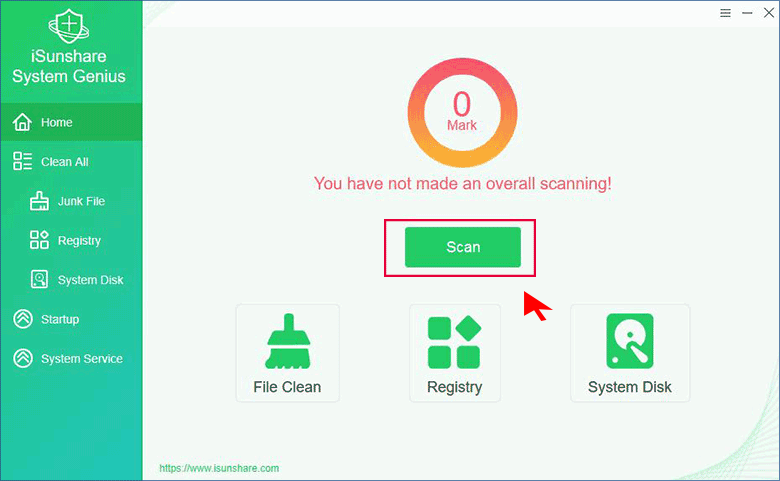 cliquez sur le bouton Scanner