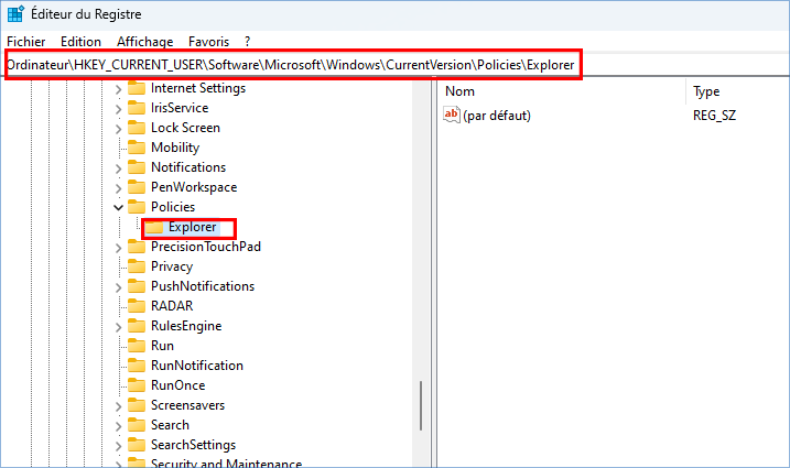 accéder à l'explorateur