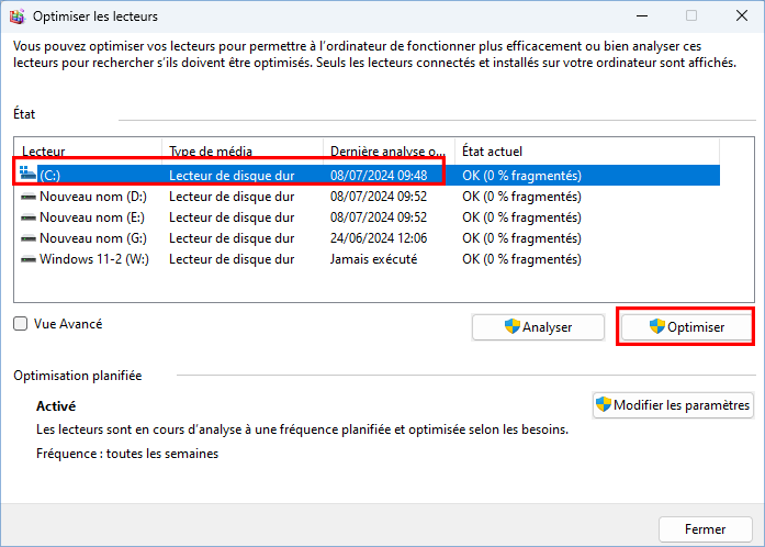 optimiser le lecteur C