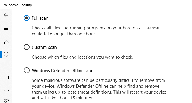 choisissez Analyse complète