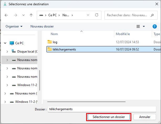 Choisissez une destination