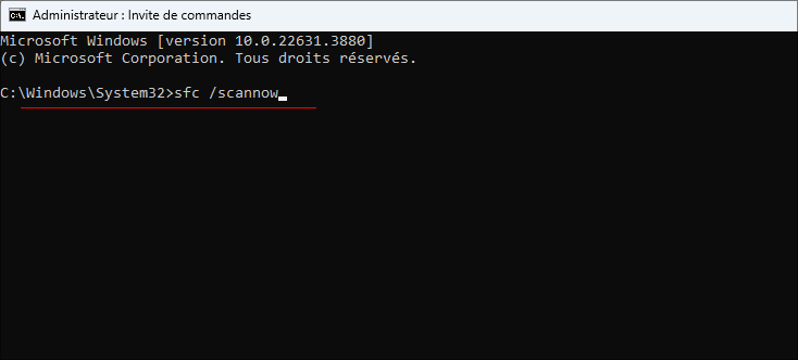exécuter la commande d'analyse sfc