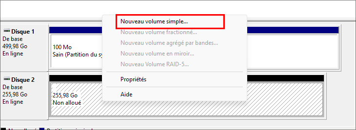 créer un volume simple