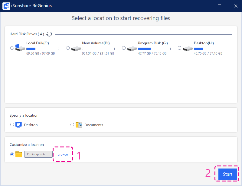 sélectionnez un dossier pour démarrer