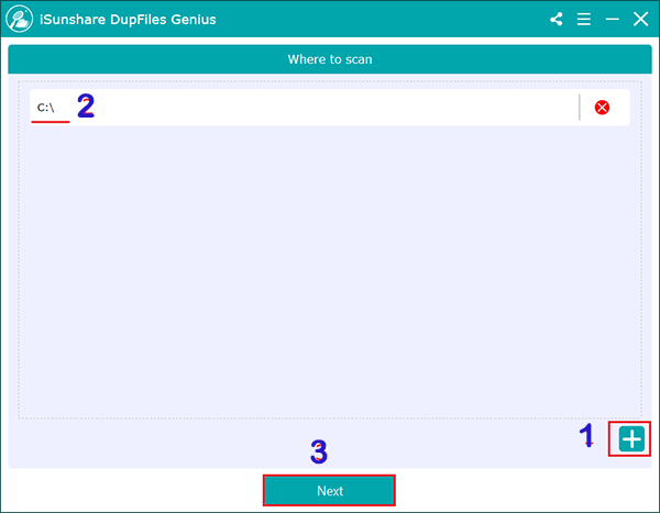 sélectionnez le lecteur C à analyser