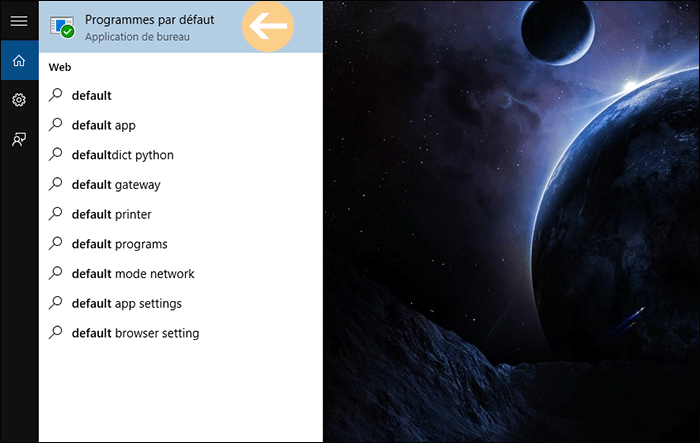 choisir les applications par défaut