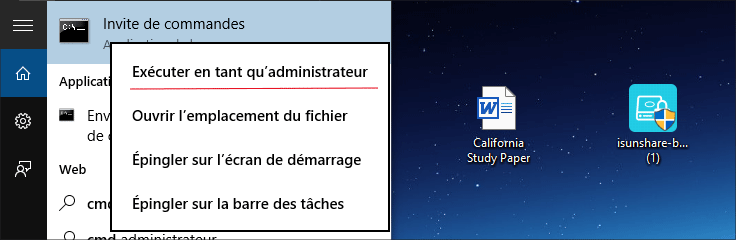 exécuter l'invite de commande en tant qu'administrateur
