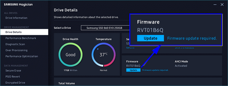 mise à jour du firmware