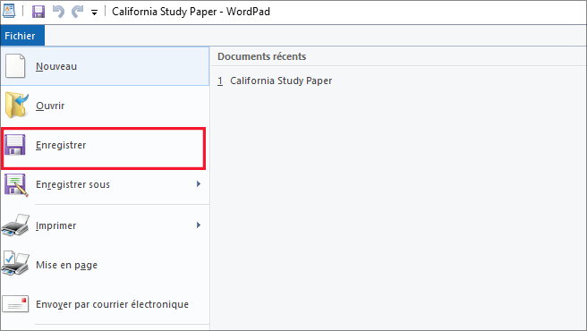 enregistrer le document