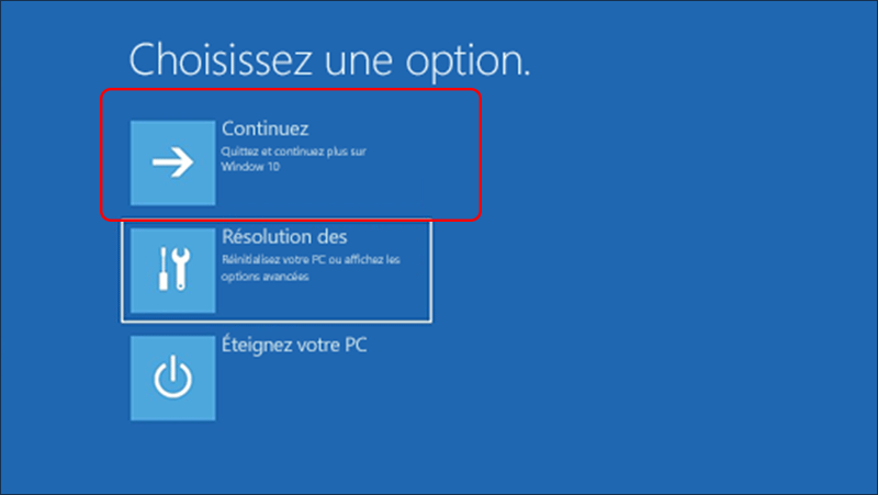 cliquez sur Continuer
