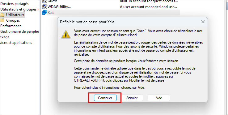 cliquez continuez