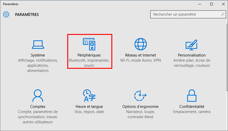 cliquez peripheriques