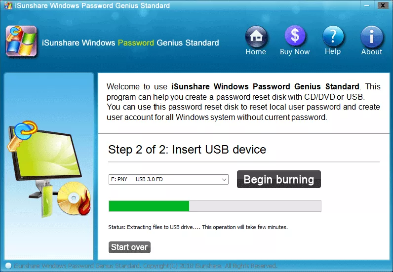 créer un mot de passe réinitialiser USB