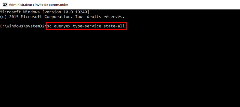 exécuter des lignes de commande pour vérifier tous les services