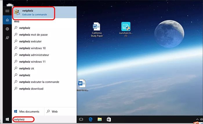 exécuter netplwiz