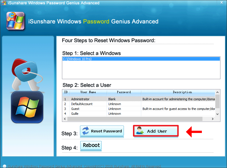 ajouter un compte administrateur