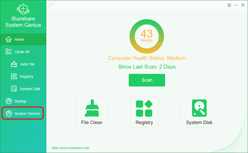 choisir loption de service systeme