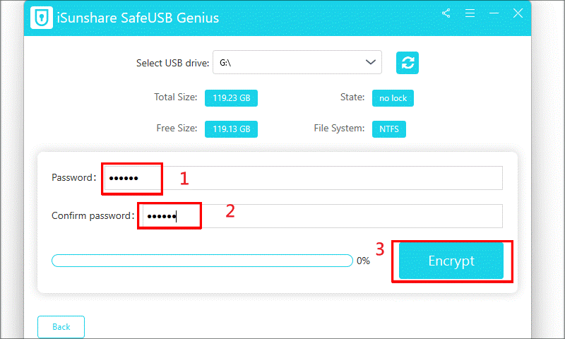 definir le mot de passe a chiffrer