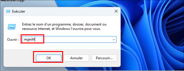 executer regedit