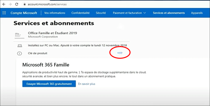 get office 2016 product key sur le site microsoft