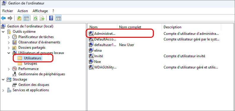 localiser compte administrateur