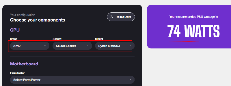verifier la puissance en wattage dans coolermaster calculateur dalimentation