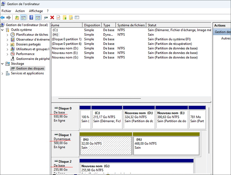 verifier le type de partition