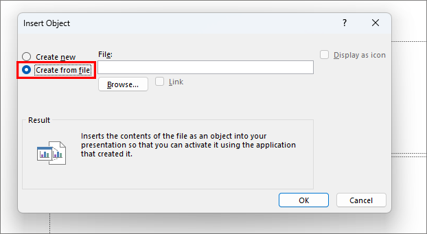 choisir creer a partir dun fichier