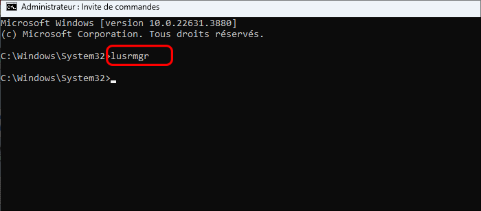commande run lusrmgr