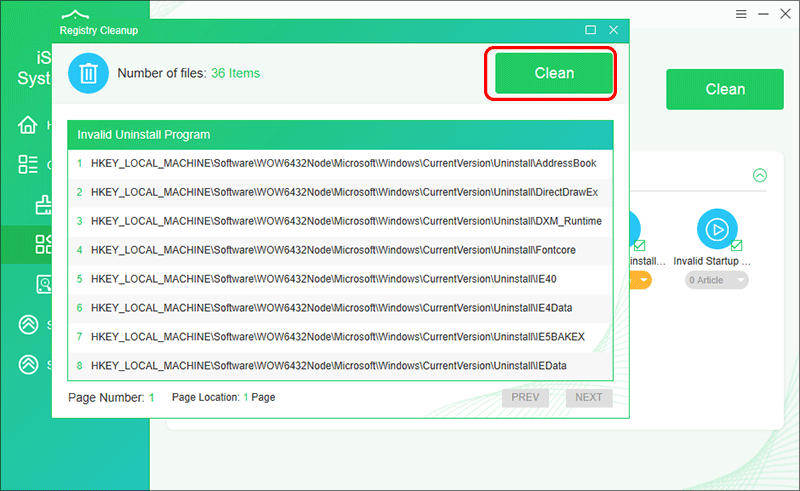 supprimer des fichiers de registre specifiques