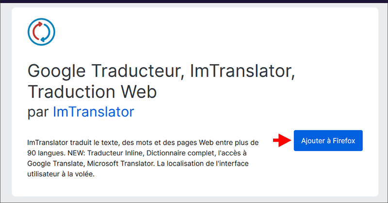 cliquez sur ajouter a firefox