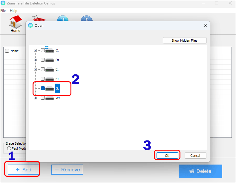 selectionner une cle usb